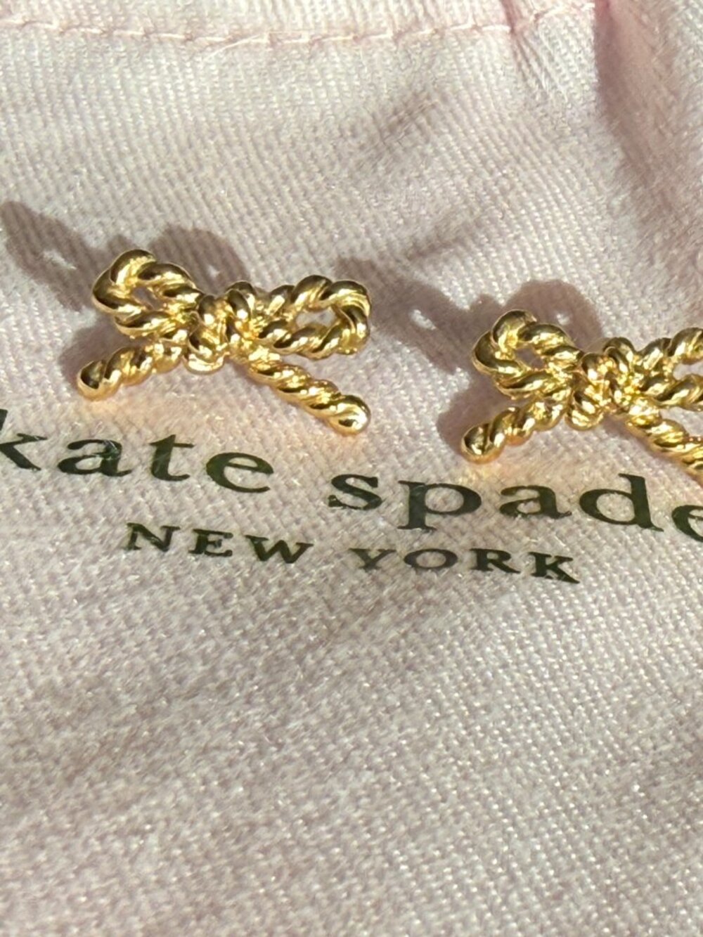 Kate Spade Rope Bow Stud Earrings NWOT